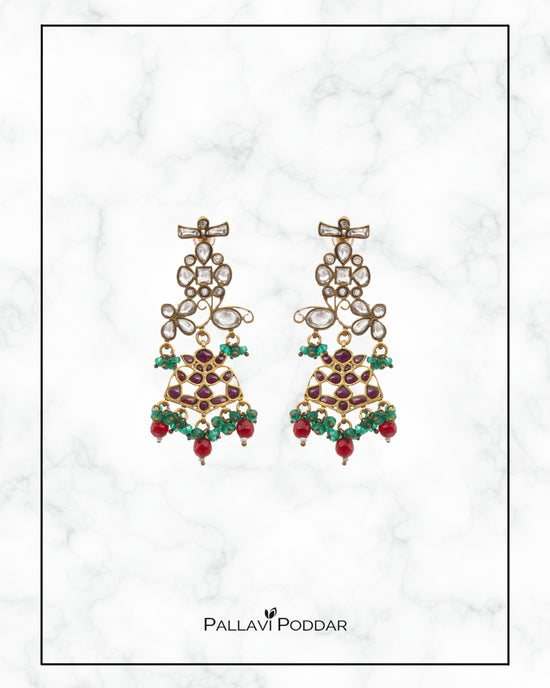 Aarunya Multistone Jhumka Drops