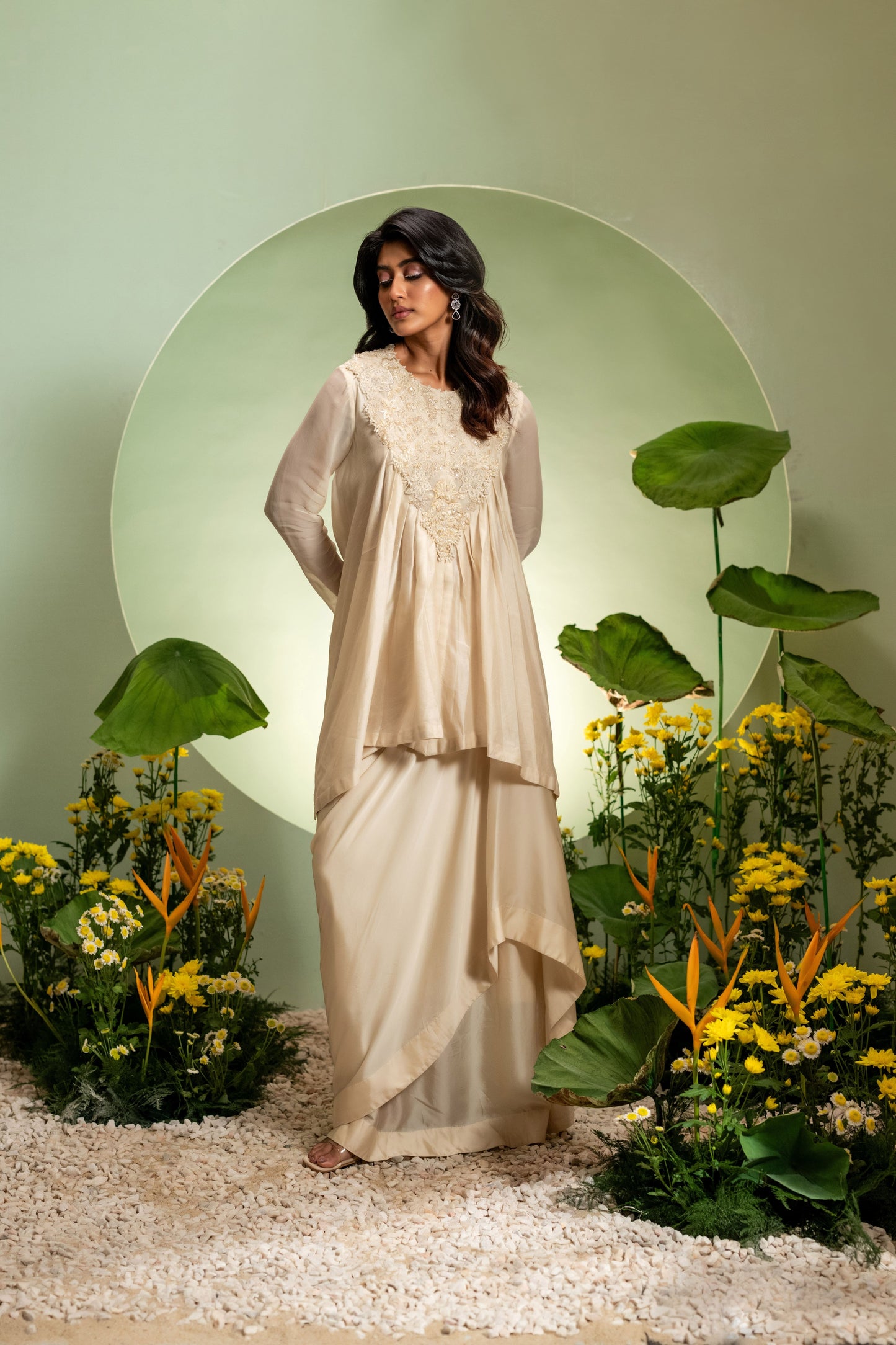 Drape Skirt Set
