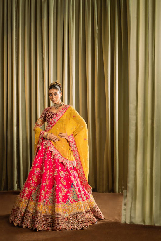 Rani Raw Silk Dabka Work Lehenga Set