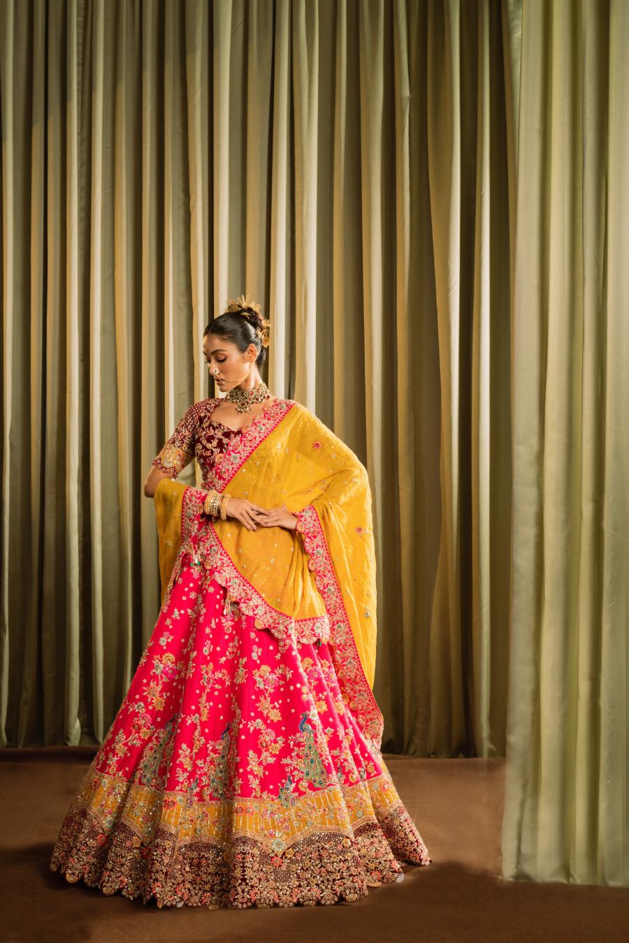 Rani Raw Silk Dabka Work Lehenga Set