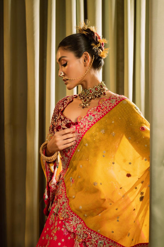 Rani Raw Silk Dabka Work Lehenga Set