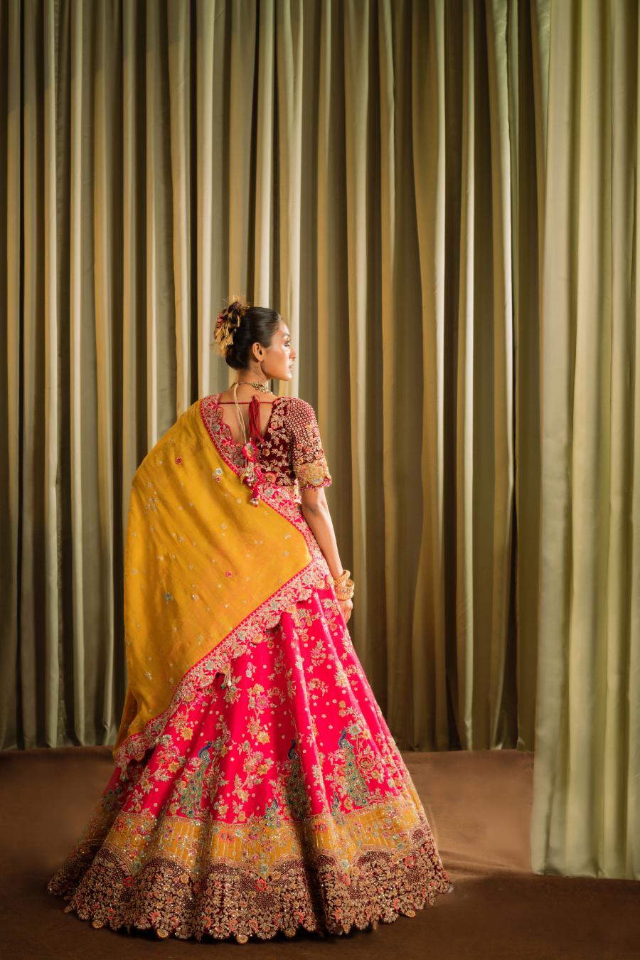 Rani Raw Silk Dabka Work Lehenga Set