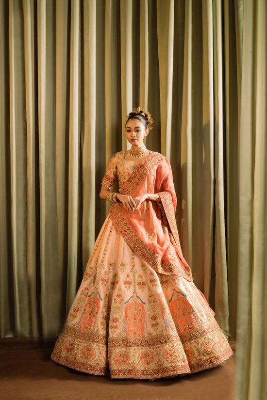 Raw Silk Dabka Work Lehenga Set
