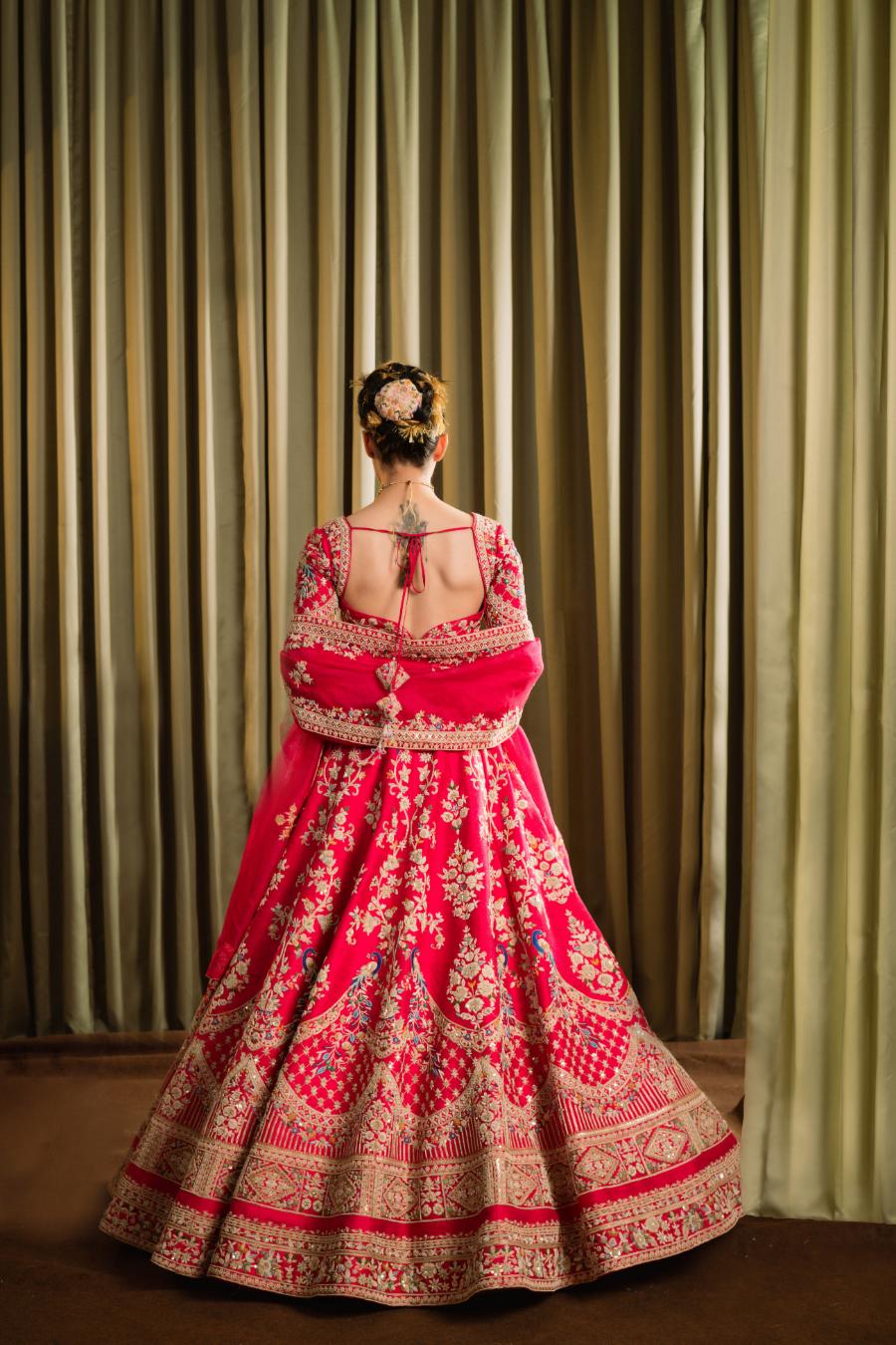 Raw Silk Dabka Handwork Lehenga Set