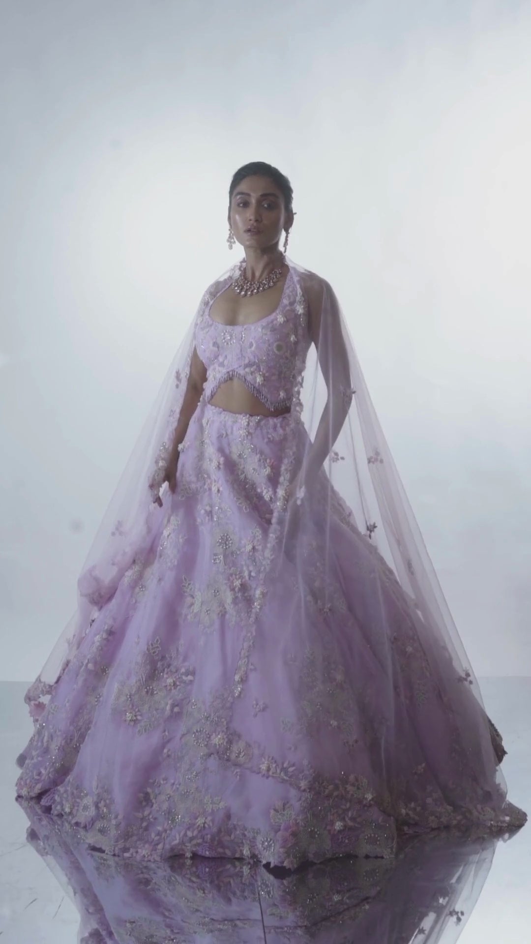 FLORAL ORGANZA LEHENGA SET