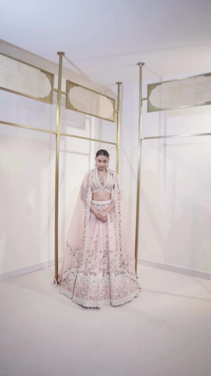 FLORET ORGANZA  Zardosi Bridal Lehenga Set