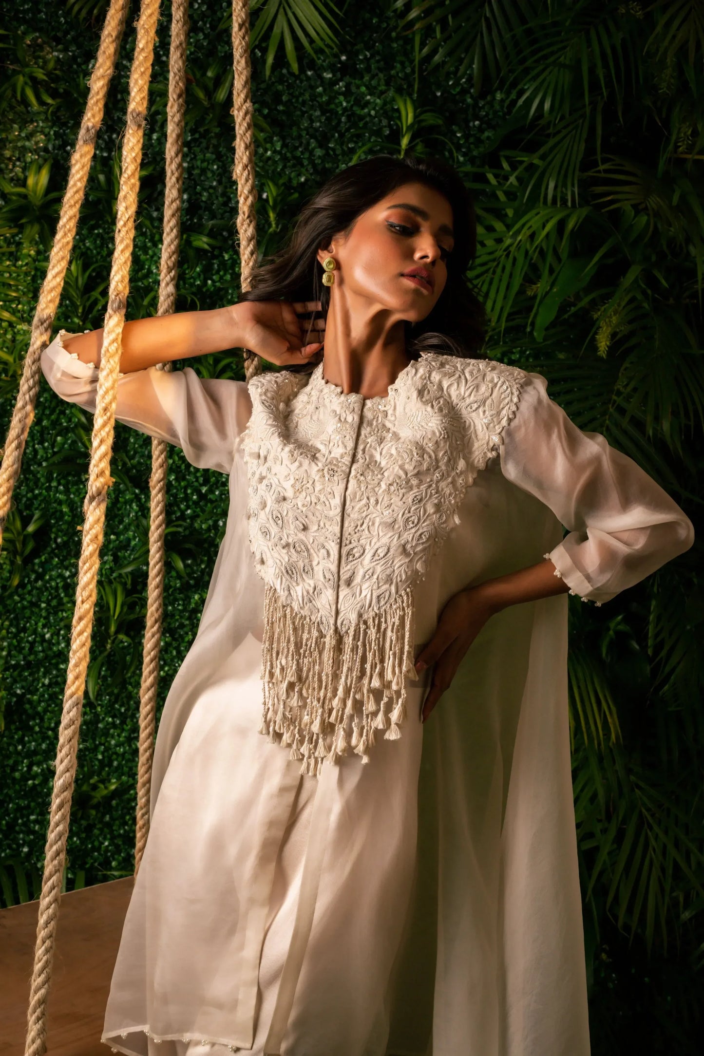 Peacock Dress Ivory