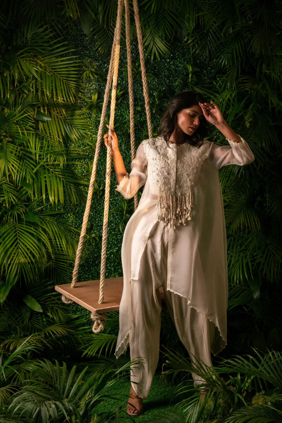 Peacock Dress Ivory